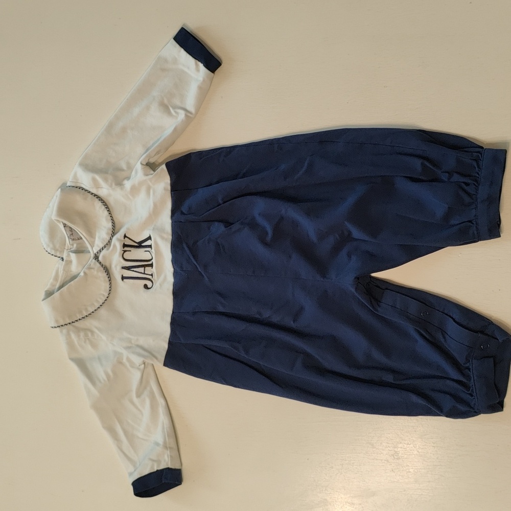 Monogram Jack, Navy Blue and white.